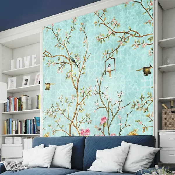 Multicolour_Ocean_Blue_Wall_Happy_Birds_Home_Wallpaper_For_Living_Room,_Bedroom_|_Self_Adhesive_Just_Peel_And_Stick_Wallpaper_For_Office_Wall_Decors