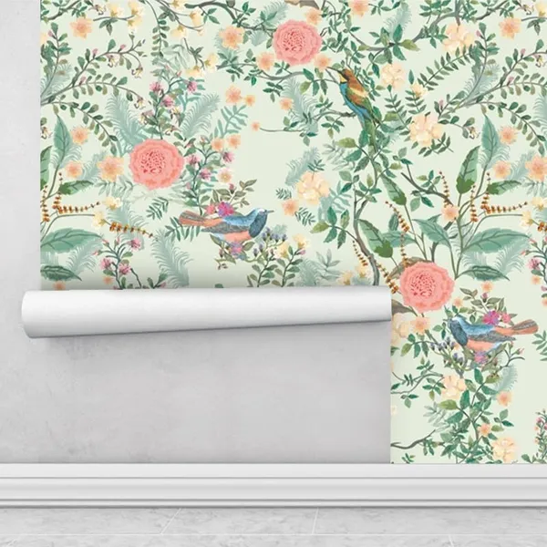 Multicolour_Three_Small_Birds_On_A_Tree_Wallpaper_For_Living_Room,_Bedroom_|_Self_Adhesive_Just_Peel_And_Stick_Wallpaper_For_Office_Wall_Decors