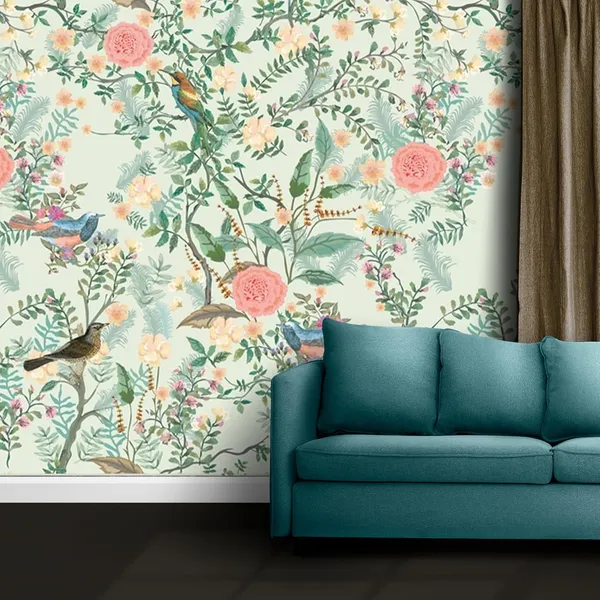 Multicolour_Three_Small_Birds_On_A_Tree_Wallpaper_For_Living_Room,_Bedroom_|_Self_Adhesive_Just_Peel_And_Stick_Wallpaper_For_Office_Wall_Decors