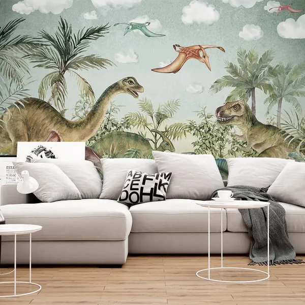 Multicolour_Dinosaurs_Forest_Wallpaper_For_Living_Room,_Bedroom_|_Self_Adhesive_Just_Peel_And_Stick_Wallpaper_For_Office_Wall_Decors