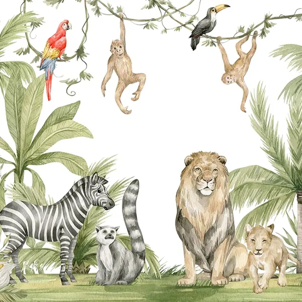Multicolour_Lion_Fun_Family_Forest_Wallpaper_For_Living_Room,_Bedroom_|_Self_Adhesive_Just_Peel_And_Stick_Wallpaper_For_Office_Wall_Decors