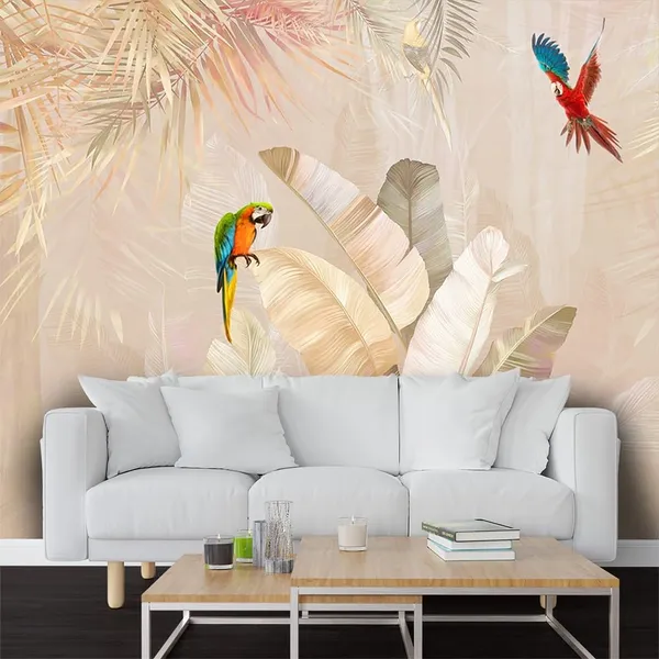 Multicolour_Pink_Wall_Multicolour_Parrot_Wallpaper_For_Living_Room,_Bedroom_|_Self_Adhesive_Just_Peel_And_Stick_Wallpaper_For_Office_Wall_Decors