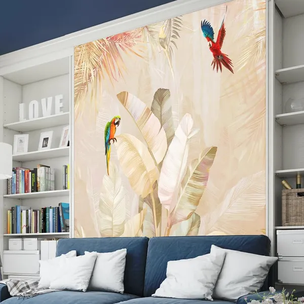 Multicolour_Pink_Wall_Multicolour_Parrot_Wallpaper_For_Living_Room,_Bedroom_|_Self_Adhesive_Just_Peel_And_Stick_Wallpaper_For_Office_Wall_Decors