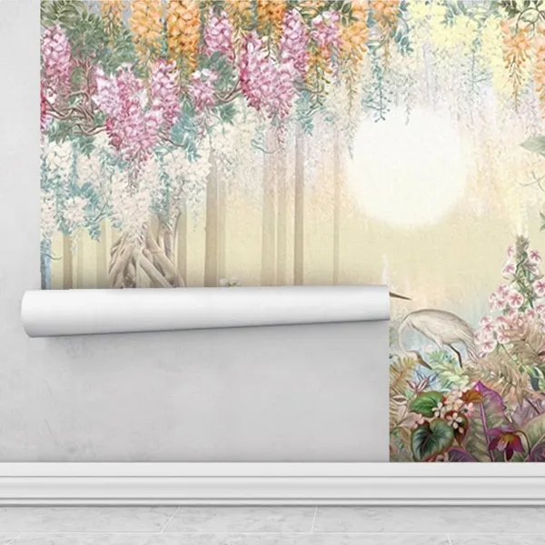 Multicolour_Flower_Hanging_Tree_Wallpaper_For_Living_Room,_Bedroom_|_Self_Adhesive_Just_Peel_And_Stick_Wallpaper_For_Office_Wall_Decors