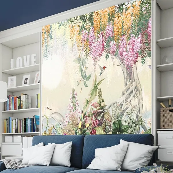Multicolour_Flower_Hanging_Tree_Wallpaper_For_Living_Room,_Bedroom_|_Self_Adhesive_Just_Peel_And_Stick_Wallpaper_For_Office_Wall_Decors