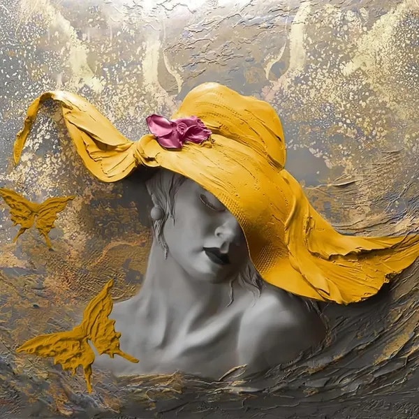 Multicolour_Yellow_Hat_Women_Brown_Wallpaper_For_Living_Room,_Bedroom_|_Self_Adhesive_Just_Peel_And_Stick_Wallpaper_For_Office_Wall_Decors