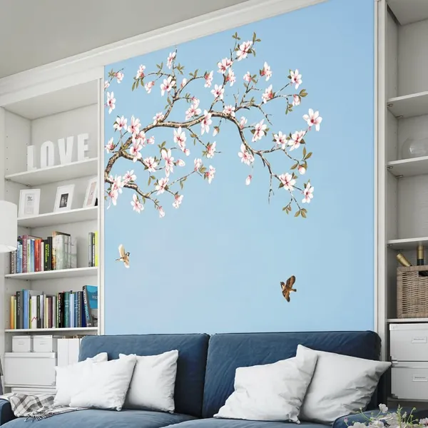 Multicolour_Sky_Blue_Pink_Flower_Tree_Wallpaper_For_Living_Room,_Bedroom_|_Self_Adhesive_Just_Peel_And_Stick_Wallpaper_For_Office_Wall_Decors
