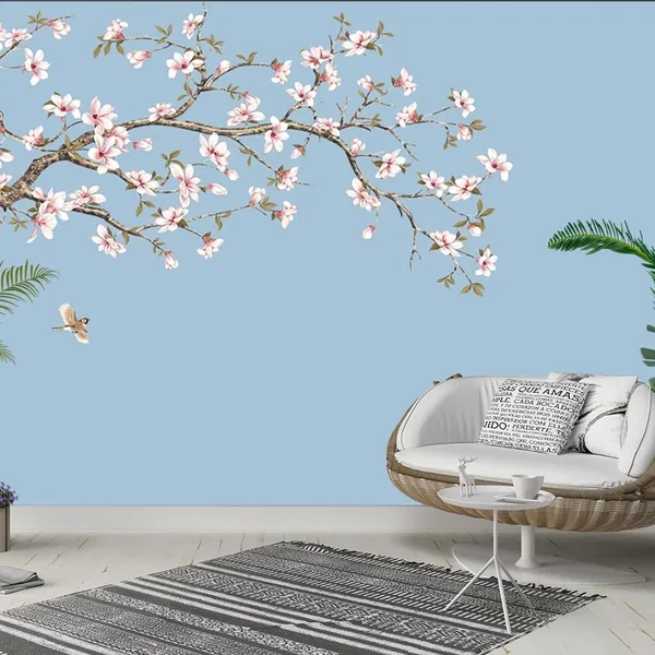 Multicolour_Sky_Blue_Pink_Flower_Tree_Wallpaper_For_Living_Room,_Bedroom_|_Self_Adhesive_Just_Peel_And_Stick_Wallpaper_For_Office_Wall_Decors
