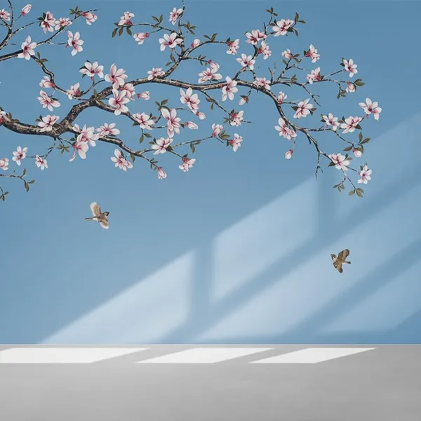 Multicolour_Sky_Blue_Pink_Flower_Tree_Wallpaper_For_Living_Room,_Bedroom_|_Self_Adhesive_Just_Peel_And_Stick_Wallpaper_For_Office_Wall_Decors