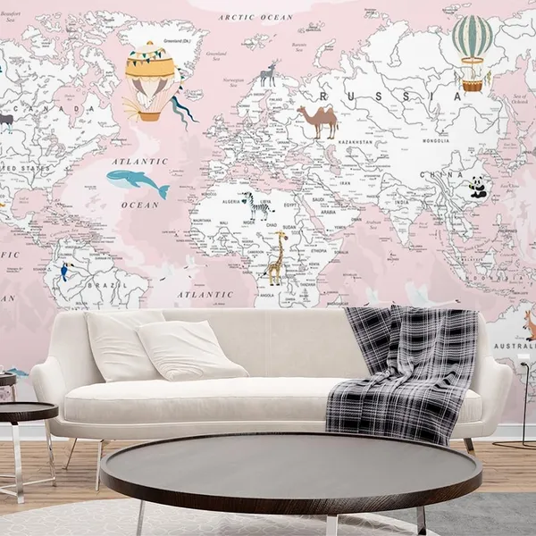 Multicolour_Pink_White_Map_For_Play_School_Wallpaper_For_Living_Room,_Bedroom_|_Self_Adhesive_Just_Peel_And_Stick_Wallpaper_For_Office_Wall_Decors