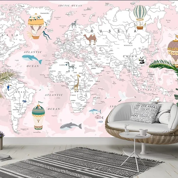 Multicolour_Pink_White_Map_For_Play_School_Wallpaper_For_Living_Room,_Bedroom_|_Self_Adhesive_Just_Peel_And_Stick_Wallpaper_For_Office_Wall_Decors