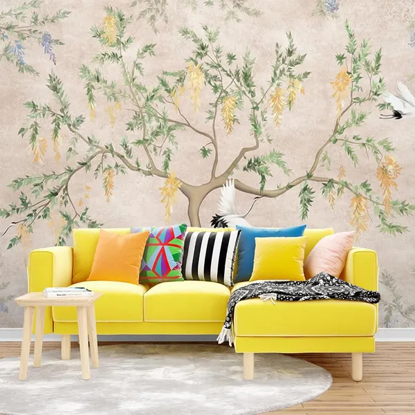 Multicolour_White_Black_Swan_Pink_Tree_Wallpaper_For_Living_Room,_Bedroom_|_Self_Adhesive_Just_Peel_And_Stick_Wallpaper_For_Office_Wall_Decors