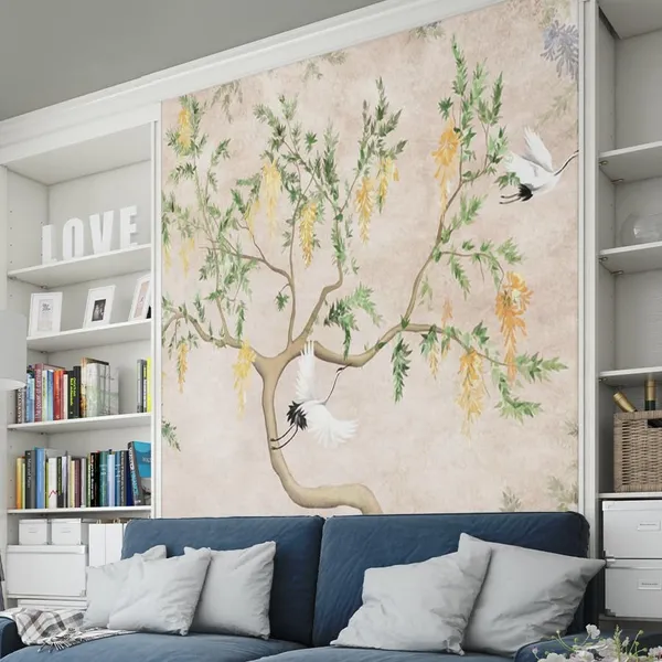 Multicolour_White_Black_Swan_Pink_Tree_Wallpaper_For_Living_Room,_Bedroom_|_Self_Adhesive_Just_Peel_And_Stick_Wallpaper_For_Office_Wall_Decors