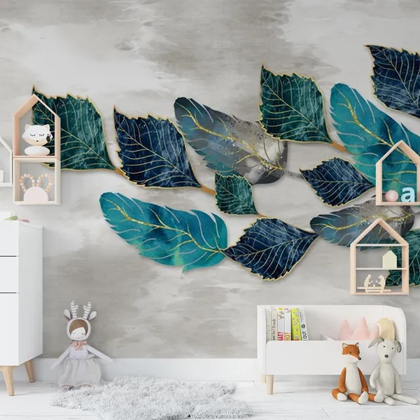 Multicolour_Big_Gold_Blue_Leaves_Wallpaper_For_Living_Room,_Bedroom_|_Self_Adhesive_Just_Peel_And_Stick_Wallpaper_For_Office_Wall_Decors
