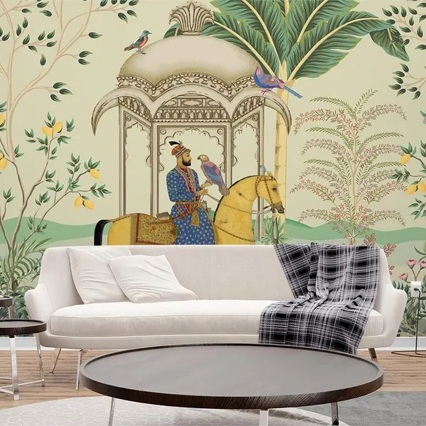 Multicolour_Mughal_Prince_Horse_Ride_Wallpaper_For_Living_Room,_Bedroom_|_Self_Adhesive_Just_Peel_And_Stick_Wallpaper_For_Office_Wall_Decors