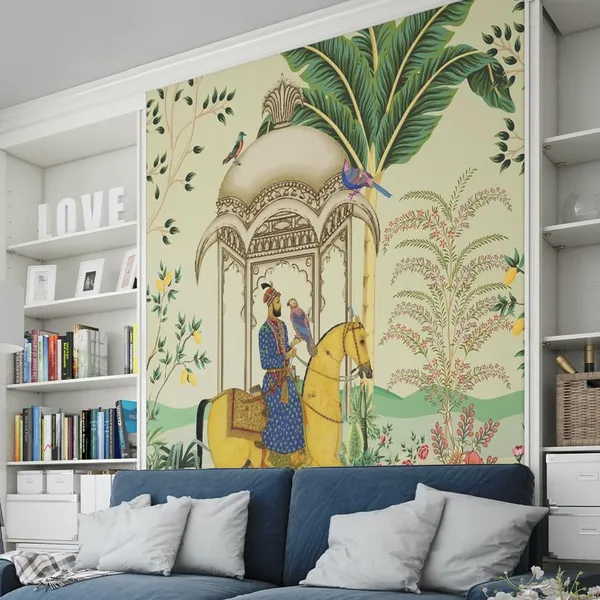 Multicolour_Mughal_Prince_Horse_Ride_Wallpaper_For_Living_Room,_Bedroom_|_Self_Adhesive_Just_Peel_And_Stick_Wallpaper_For_Office_Wall_Decors