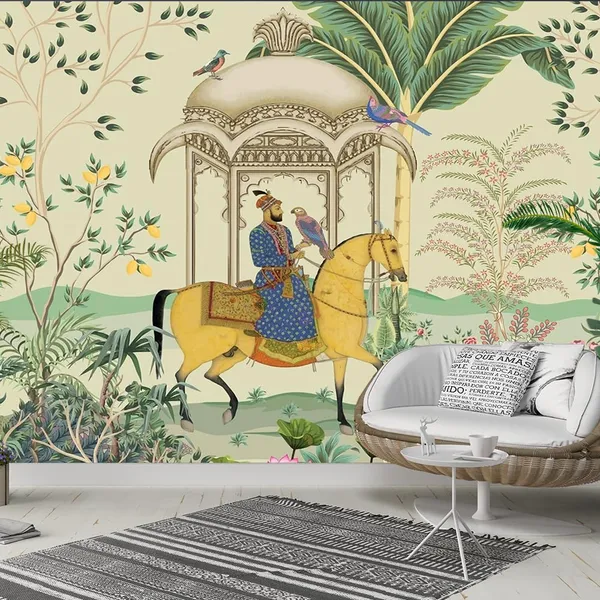 Multicolour_Mughal_Prince_Horse_Ride_Wallpaper_For_Living_Room,_Bedroom_|_Self_Adhesive_Just_Peel_And_Stick_Wallpaper_For_Office_Wall_Decors