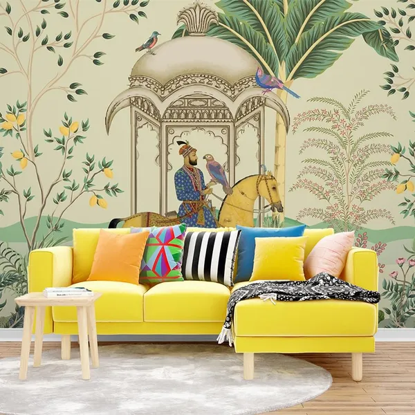 Multicolour_Mughal_Prince_Horse_Ride_Wallpaper_For_Living_Room,_Bedroom_|_Self_Adhesive_Just_Peel_And_Stick_Wallpaper_For_Office_Wall_Decors