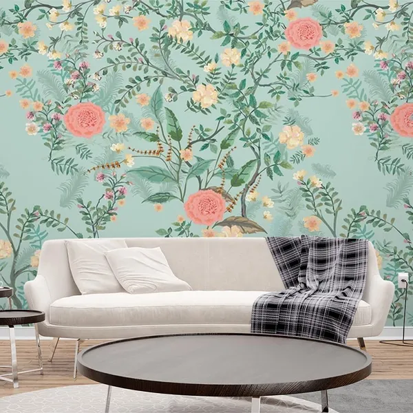 Multicolour_Yellow_Pink_Flowers_Shrubs_Wallpaper_For_Living_Room,_Bedroom_|_Self_Adhesive_Just_Peel_And_Stick_Wallpaper_For_Office_Wall_Decors