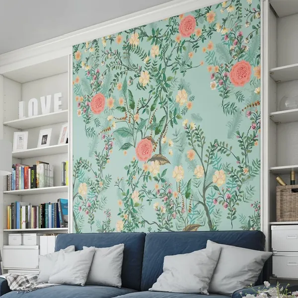 Multicolour_Yellow_Pink_Flowers_Shrubs_Wallpaper_For_Living_Room,_Bedroom_|_Self_Adhesive_Just_Peel_And_Stick_Wallpaper_For_Office_Wall_Decors