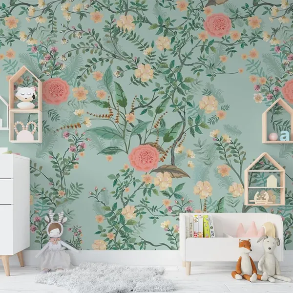 Multicolour_Yellow_Pink_Flowers_Shrubs_Wallpaper_For_Living_Room,_Bedroom_|_Self_Adhesive_Just_Peel_And_Stick_Wallpaper_For_Office_Wall_Decors