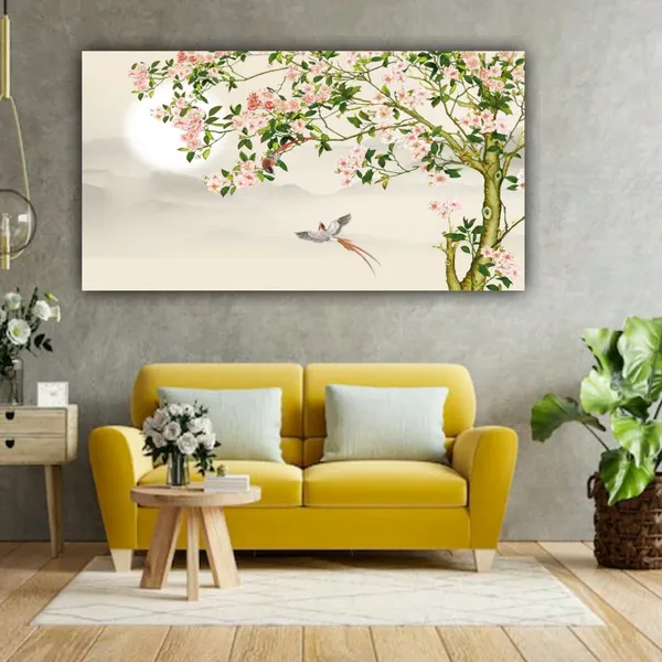 Multicolour_Beautiful_Abstract_Design_Parrot_On_Floral_Tree_Canvas_Paintings_For_Living_Room_(With_Frame)_(36_By_24_Inches)