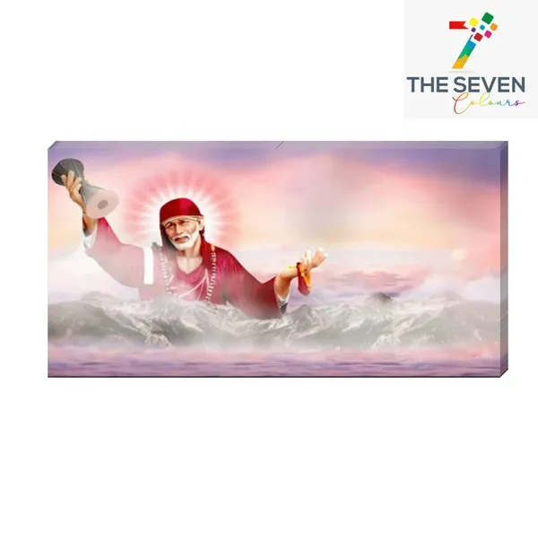 Multicolour_Beautiful_Canvas_Sai_Baba_Painting_Photo_Frame_For_Living_Room_Large_Size_(With_Frame)_(48_By_24_Inches)