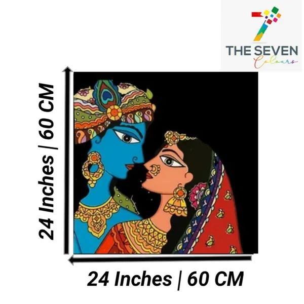 Multicolour_Beautiful_Canvas_Madhubani_Radha_Krishna_Painting_With_Frame_For_Living_Room_Wall_Decor_Big_Size_Large_Photo_Home_Decoration_|_Bedroom_(24X24_Inches)