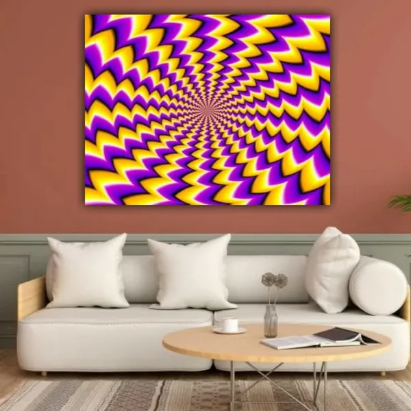Multicolour_Beautiful_Yellow_And_Blue_Spin_Illusion_Painting_Canvas_Abstract_Modern_Wall_Art_Decor_Frame_For_Living_Room_|_Bedroom|_Office_Walls_(With_Frame)_(24_By_24_Inches)