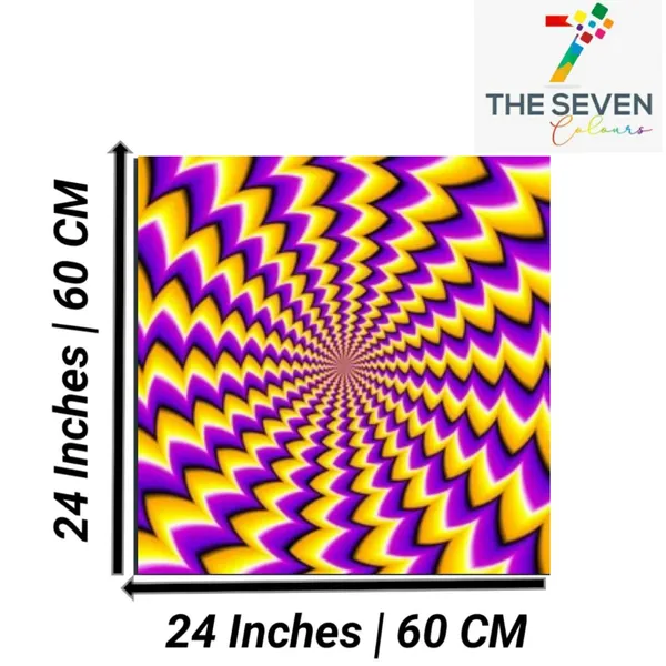 Multicolour_Beautiful_Yellow_And_Blue_Spin_Illusion_Painting_Canvas_Abstract_Modern_Wall_Art_Decor_Frame_For_Living_Room_|_Bedroom|_Office_Walls_(With_Frame)_(24_By_24_Inches)