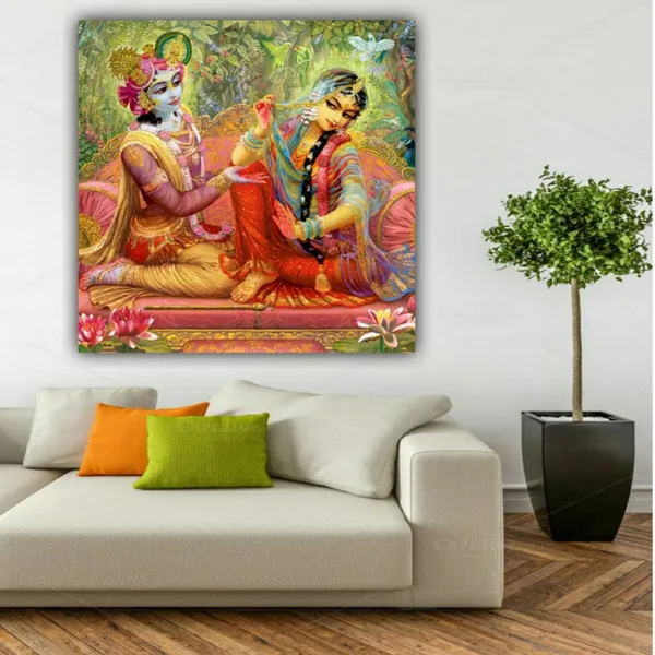 Multicolour_Beautiful_Madhubani_Radha_Krishna_Painting_With_Frame_For_Living_Room_Wall_Decor_Big_Size_Large_Photo_Home_Decoration_|_Bedroom_|_Office_Walls_(24_By_24_Inches)