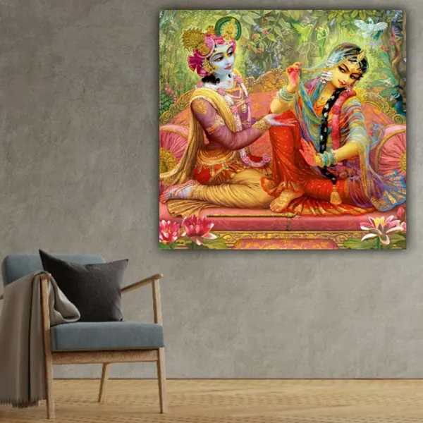 Multicolour_Beautiful_Madhubani_Radha_Krishna_Painting_With_Frame_For_Living_Room_Wall_Decor_Big_Size_Large_Photo_Home_Decoration_|_Bedroom_|_Office_Walls_(24_By_24_Inches)