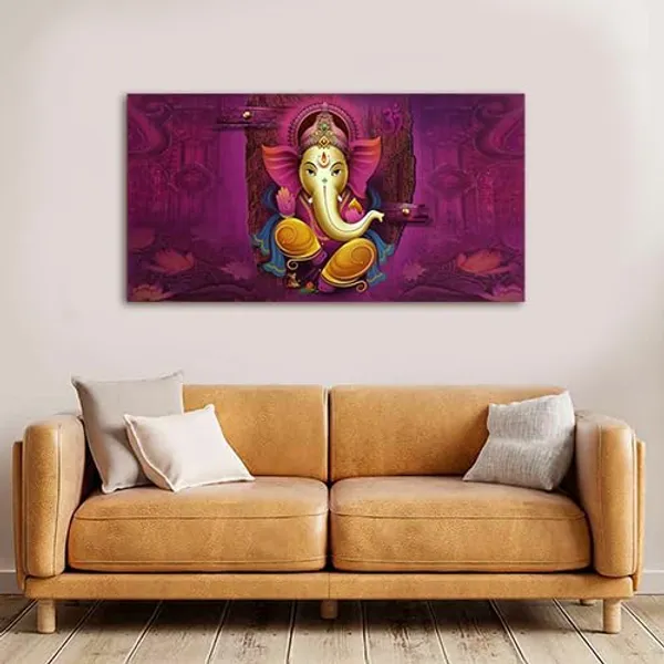 Multicolour_Beautiful_Landscape_Lord_Ganesha_Painting_Canvas_Wall_Frame_For_Living_Room_Wall_Decor_|_Lord_Ganesh_Ji_Ganpati_Painting_With_Frame_(Ready_To_Hang)_(60_By_30_Inches)