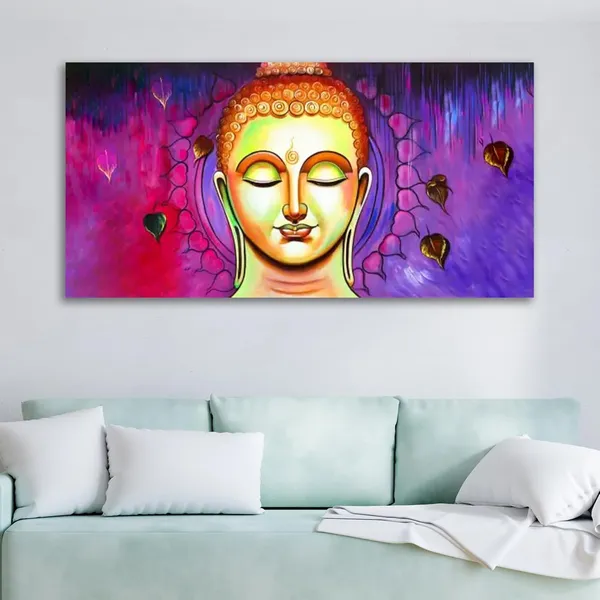 Multicolour_Lord_Buddha_Painting_Canvas_Wall_Frame_Wall_Decor,_Big_Size_Canvas_Painting_With_Frame_|_Canvas_Painting_|_Lord_Buddha_Painting_(Ready_To_Hang)_(48_By_24_Inches)