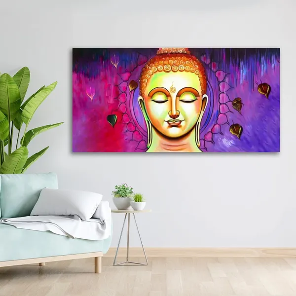 Multicolour_Lord_Buddha_Painting_Canvas_Wall_Frame_Wall_Decor,_Big_Size_Canvas_Painting_With_Frame_|_Canvas_Painting_|_Lord_Buddha_Painting_(Ready_To_Hang)_(48_By_24_Inches)