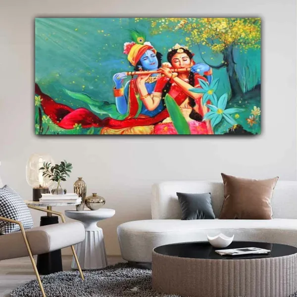 Multicolour_Beautiful_Radha_Krishna_Painting_For_Living_Room_Wall_Decoration_Big_Large_Size_Photo_Frame_Abstract_Modern_Art_Paintings_(48_By_24_Inches_|_120_By_60_Cm)_(With_Frame)
