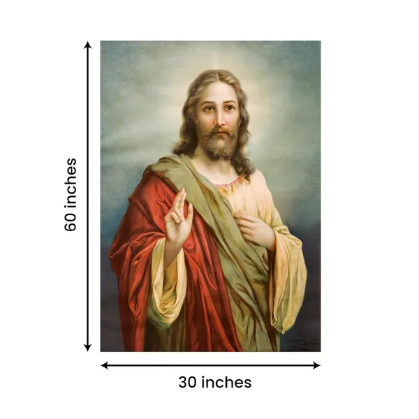 Multicolour_Beautiful_Jesus_Christ_Painting_Canvas_Wall_Frame_Wall_Decor,_Big_Size_Canvas_Painting_With_Frame_|_Canvas_Painting_|_Jesus_Christ_Painting_(Ready_To_Hang)_(30_By_60_Inches)