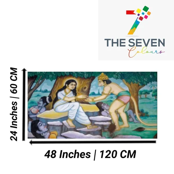 Multicolour_Lord_Hanuman_Painting_Canvas_Frame_Big_Size_Wall_Painting_Frame_Wall_Decor_|_Canvas_Painting_|_Lord_Hanuman_At_Ashok_Vatika_To_Meet_Sita_Mata_(Ready_To_Hang)_(48_By_24_Inches)