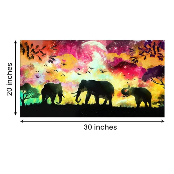 Multicolour_Beautiful_Multi_Colour_Elephant_Canvas_Painting_Wall_Frame_Wall_Decor_|_Modern_Art_Canvas_Painting_(Ready_To_Hang)_(60_By_30_Inches)