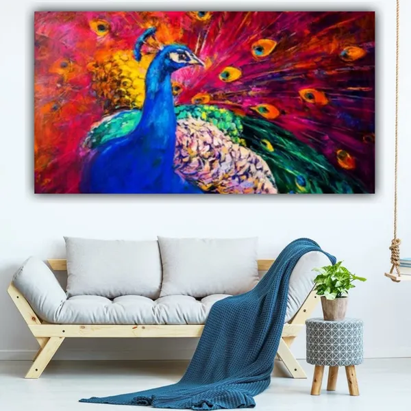 Multicolour_Beautiful_Multicoloured_Peacock_Abstract_Modern_Art_Canvas_Wall_Painting_Frame_For_Living_Room_|_Bedroom_|_Office_Walls_Big_Size_Paintings_(With_Frame)_(60_By_30_Inches)