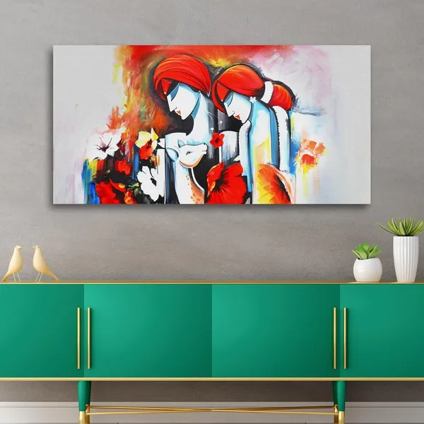 Multicolour_Radha_Krishna_Canvas_Painting_Wall_Frame_Wall_Decor,_Big_Size_Canvas_Painting_With_Frame_|_Madhubani_Canvas_Painting_|_Radha_Krishna_Painting_(Ready_To_Hang)_(60_By_30_Inches)