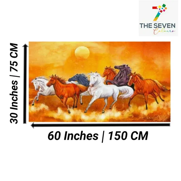 Multicolour_Beautiful_Vastu_Seven_Running_Horses_Painting_Sunrise_With_Frame_For_Living_Room_Wall_Decors_Big_Large_Size_Canvas_Modern_Wall_Arts_For_Home_Decoration_|_Bedroom_(60_By_30_Inches)