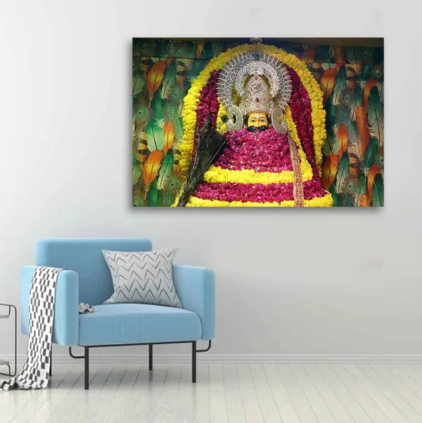 Multicolour_Khatu_Shyam_Ji_Photo_Frame_For_Wall_Decoration_Living_Room_|_Canvas_With_Wooden_Frame_|_Khatu_Shyam_Wall_Frame|_Khatu_Shyam_Ji_Decorative_Wall_Deames_(48_By_24_Inches)