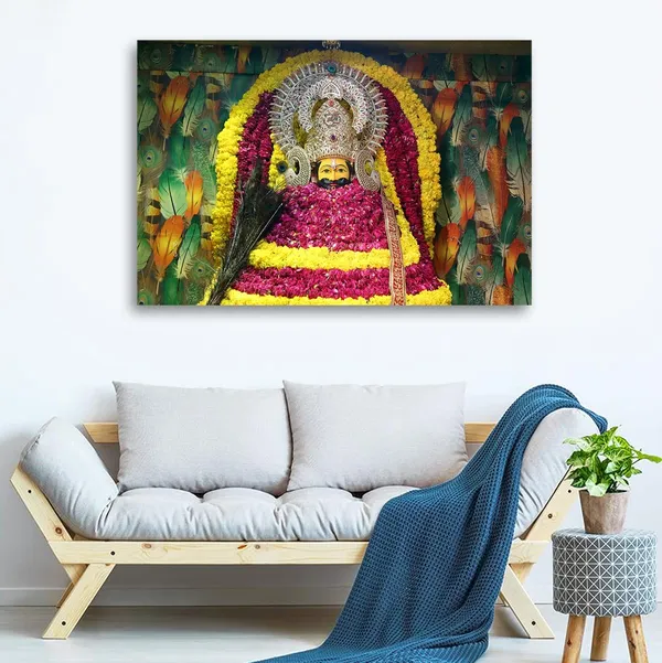 Multicolour_Khatu_Shyam_Ji_Photo_Frame_For_Wall_Decoration_Living_Room_|_Canvas_With_Wooden_Frame_|_Khatu_Shyam_Wall_Frame|_Khatu_Shyam_Ji_Decorative_Wall_Deames_(48_By_24_Inches)