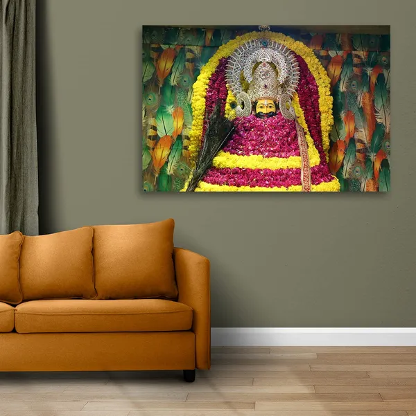 Multicolour_Khatu_Shyam_Ji_Photo_Frame_For_Wall_Decoration_Living_Room_|_Canvas_With_Wooden_Frame_|_Khatu_Shyam_Wall_Frame|_Khatu_Shyam_Ji_Decorative_Wall_Deames_(48_By_24_Inches)