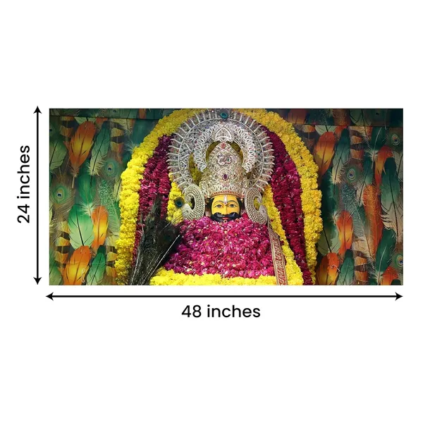 Multicolour_Khatu_Shyam_Ji_Photo_Frame_For_Wall_Decoration_Living_Room_|_Canvas_With_Wooden_Frame_|_Khatu_Shyam_Wall_Frame|_Khatu_Shyam_Ji_Decorative_Wall_Deames_(48_By_24_Inches)