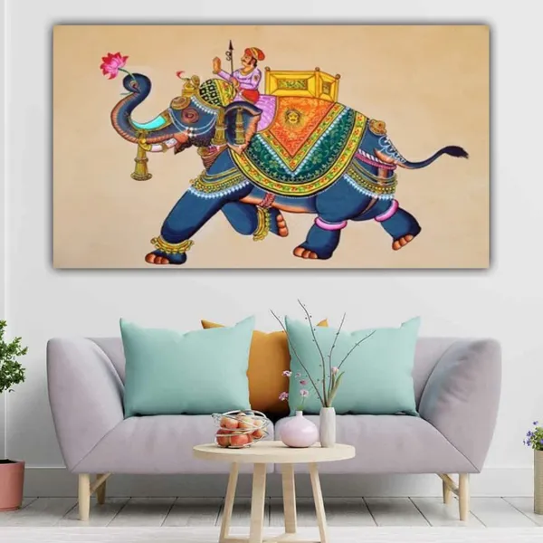 Multicolour_Beautiful_Madhubani_Paintings_Canvas_Rajasthani_Modern_Art_Home_Wall_Decor_Big_Large_Size_Paintings_For_Living_Room_(With_Frame)_(60_By_30_Inches_|_150_By_75_Cm)