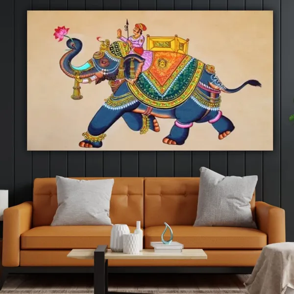 Multicolour_Beautiful_Madhubani_Paintings_Canvas_Rajasthani_Modern_Art_Home_Wall_Decor_Big_Large_Size_Paintings_For_Living_Room_(With_Frame)_(60_By_30_Inches_|_150_By_75_Cm)