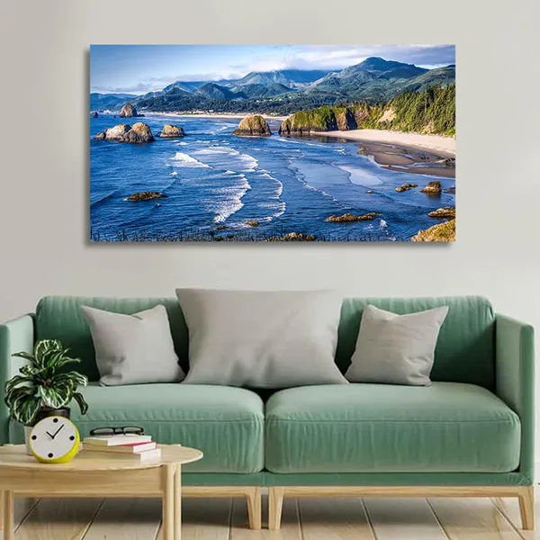 Multicolour_Beautiful_Rocky_Beaches_Canvas_Painting_Wall_Frame_Wall_Decor_For_Living_Room,_Modern_Art_Painting_(Ready_To_Hang)_(48_By_24_Inches)