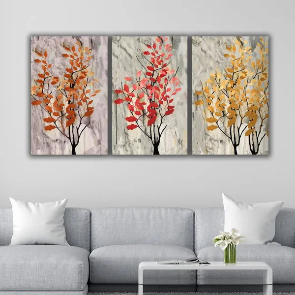 Multicolour_Beautiful_Pink_And_Golden_Floral_Tree_Abstract_Paintings_Modern_Wall_Art_Decor_Set_Of_3_Multiple_Frame_Big_Large_Size_Painting_For_Living_Room_(18_By_24_Inches_Each)